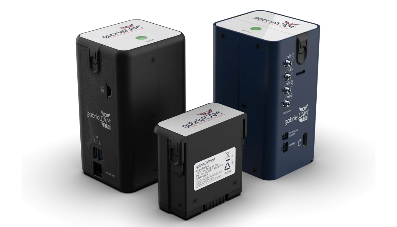 The core gabrielCAM® Control Module Engine unit showing its ruggedised enclosure and connectivity ports.