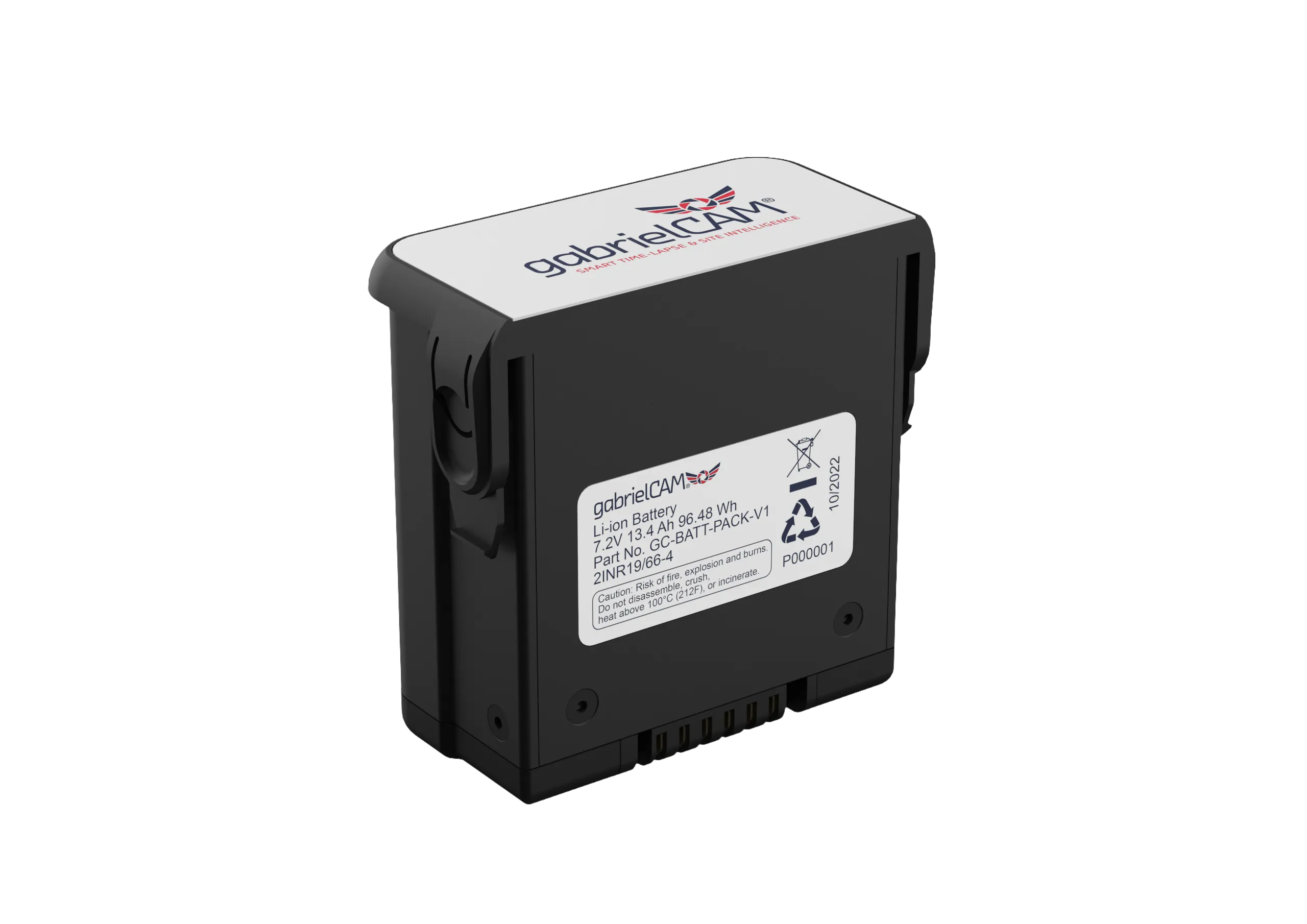 The removable battery pack for the gabrielCAM® Engine, ensuring continuous operation in remote environments.
